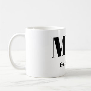 Eleganter M & K Kursiver Monogramm Anfangsbuchstab Kaffeetasse