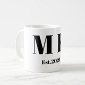 Eleganter M & K Kursiver Monogramm Anfangsbuchstab Kaffeetasse (Vorderseite Links)