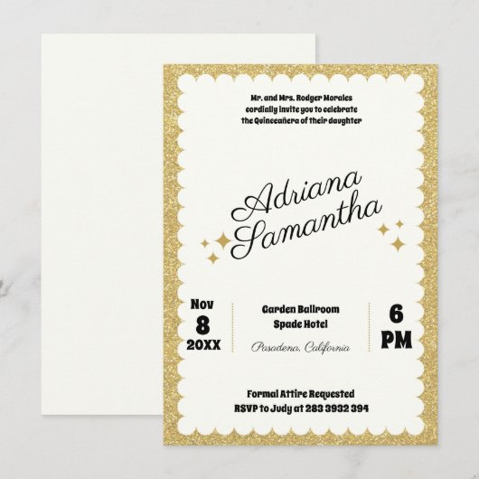 Eleganter, mädchenhafter Geburtstag (Vorne/Hinten)