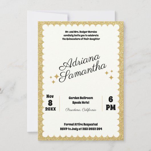 Eleganter, mädchenhafter Geburtstag (Vorderseite)