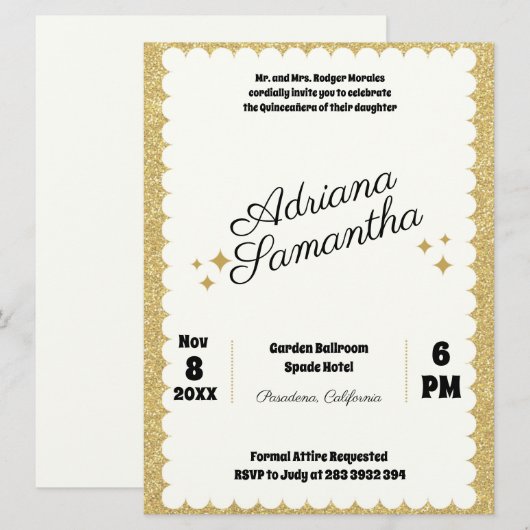 Eleganter, mädchenhafter Geburtstag (Vorne/Hinten)