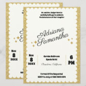 Eleganter, mädchenhafter Geburtstag Einladung (Vorne/Hinten)