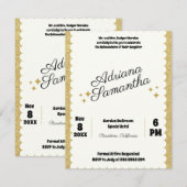 Eleganter, mädchenhafter Geburtstag Einladung (Vorne/Hinten)