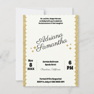 Eleganter, mädchenhafter Geburtstag Einladung