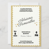 Eleganter, mädchenhafter Geburtstag Einladung (Rückseite)