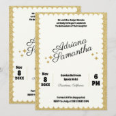 Eleganter, mädchenhafter Geburtstag Einladung (Vorne/Hinten)