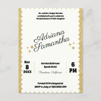 Eleganter, mädchenhafter Geburtstag Einladungspostkarte