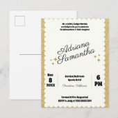 Eleganter, mädchenhafter Geburtstag Einladungspostkarte (Vorne/Hinten)