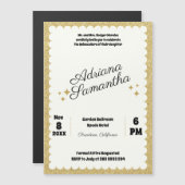 Eleganter, mädchenhafter Geburtstag Magneteinladung (Vorne/Hinten)