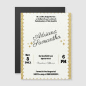 Eleganter, mädchenhafter Geburtstag Magneteinladung (Vorne/Hinten)