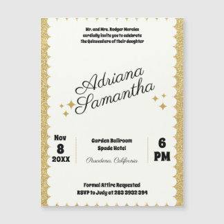 Eleganter, mädchenhafter Geburtstag Magneteinladung