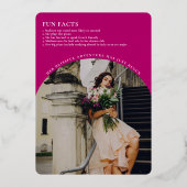 Eleganter Magenta Foto Abschluss Folieneinladung (Rückseite)