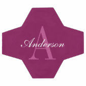 Eleganter Magenta Rot, Rosa und Weiß Name & Monogr Fußball (Flach)