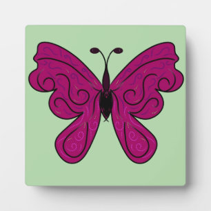Eleganter Magenta Schmetterling Wohndekor Muster Fotoplatte