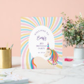Eleganter magischer Regenbogen Einhorn Geburtstag Acrylschild (Hochzeit)