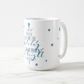 Eleganter magischer Weihnachtsbaum Typografisch Kaffeetasse (VorderseiteRechts)