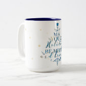 Eleganter magischer Weihnachtsbaum Typografisch Zweifarbige Tasse (Vorderseite Links)