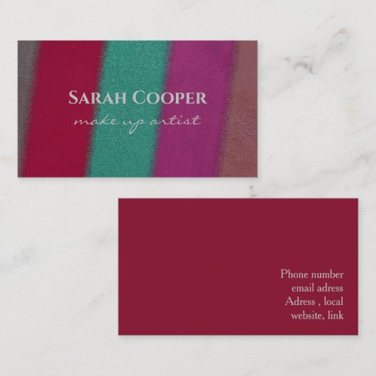 Eleganter Make-up-Künstler Visitenkarte (Vorne/Hinten)