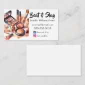 Eleganter Make-Up-Künstler Visitenkarte (Vorne/Hinten)