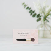 Eleganter Makeup Artist Blush Pink Kosmetik Pinsel Visitenkarte (Stehend Vorderseite)