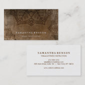 Eleganter Mandala-Blumen-Logo-Yoga-Lehrer Visitenkarte (Vorne/Hinten)