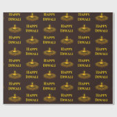 Eleganter Mandala diya Golddiwali-Text Geschenkpapier (Flach)