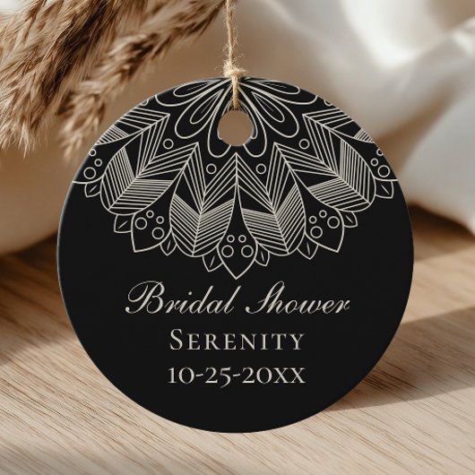 Eleganter Mandala Indischer Boho Schwarzer Brautdu Geschenkanhänger