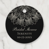 Eleganter Mandala Indischer Boho Schwarzer Brautdu Geschenkanhänger (Vorderseite)