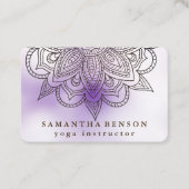 Eleganter Mandala-Lotos-Blumen-Logo-Yoga-Lehrer Visitenkarte (Vorderseite)