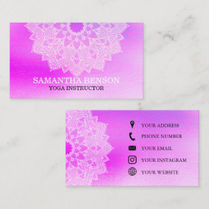 Eleganter Mandala-Lotus-Logo-Yoga-Lehrer Visitenkarte