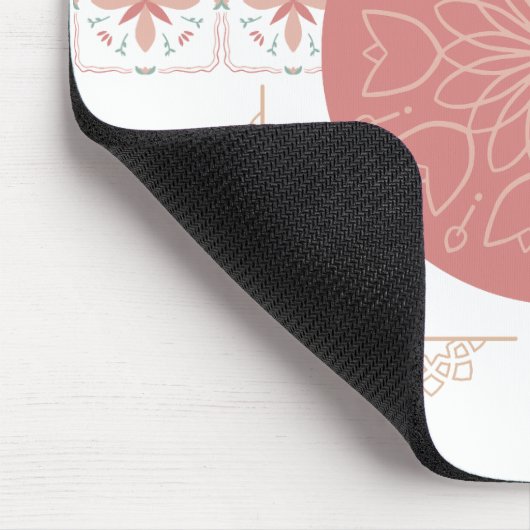 Eleganter Mandala-Mauspad - Weich rosa Töne Mousepad (Ecke)