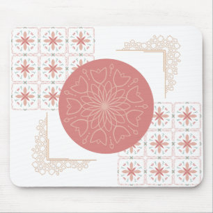 Eleganter Mandala-Mauspad - Weich rosa Töne Mousepad