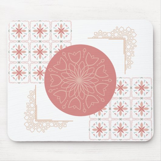 Eleganter Mandala-Mauspad - Weich rosa Töne Mousepad (Vorne)