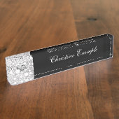 Eleganter Mandalaelefant Namensplakette (Seite)