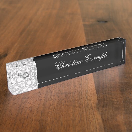 Eleganter Mandalaelefant Namensplakette (Seite)