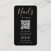 Eleganter Maniküre-Nagel-Techniker QR-Code Stylisc Visitenkarte (Rückseite)