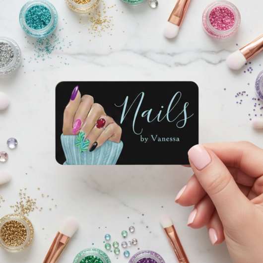 Eleganter Maniküre-Profi Nageltechniker Visitenkarte