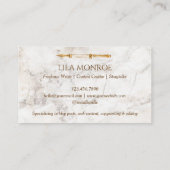 Eleganter Marble Watercolor Gold Pen Writing Servi Visitenkarte (Rückseite)