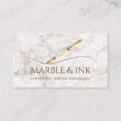 Eleganter Marble Watercolor Gold Pen Writing Servi Visitenkarte (Vorderseite)