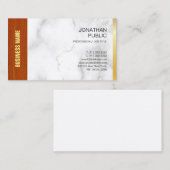Eleganter Marble Wood Gold Company Schlicht Luxury Visitenkarte (Vorne/Hinten)