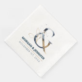 Eleganter marineblauer Ampere und Goldmedaillen so Serviette (Ecke)