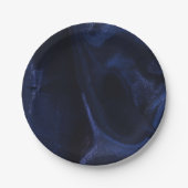 Eleganter marineblauer Papier-Teller Pappteller (Vorderseite)