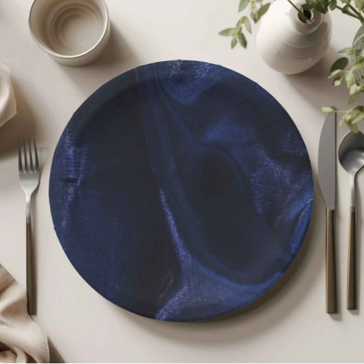 Eleganter marineblauer Papier-Teller Pappteller