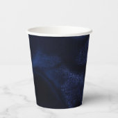 Eleganter marineblauer Partybekcher Pappbecher (Rückseite)