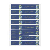 Eleganter Marinestext und weißer Rosengelb Rundum-Adressaufkleber (Bogen)