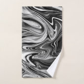 Eleganter Marmor 7 - flüssig Schwarz und Weiß Badhandtuch Set (Handtuch)