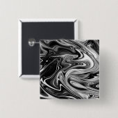 Eleganter Marmor 7 - flüssig schwarz und weiß Button (Vorne & Hinten)