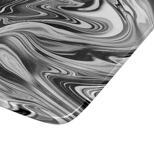 Eleganter Marmor 7 - Flüssigkeit Schwarzweiss Schneidebrett (Ecke)