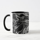Eleganter Marmor 7 - Flüssigkeit Schwarzweiss Tasse (Links)