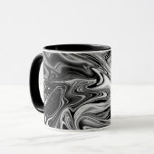 Eleganter Marmor 7 - Flüssigkeit Schwarzweiss Tasse (Vorderseite Links)